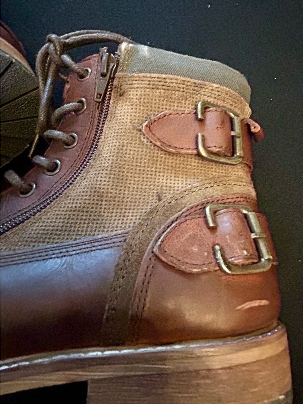 Woman’s Brown Lace-Up Leather Combat Boots size 8 - Picture 6 of 8